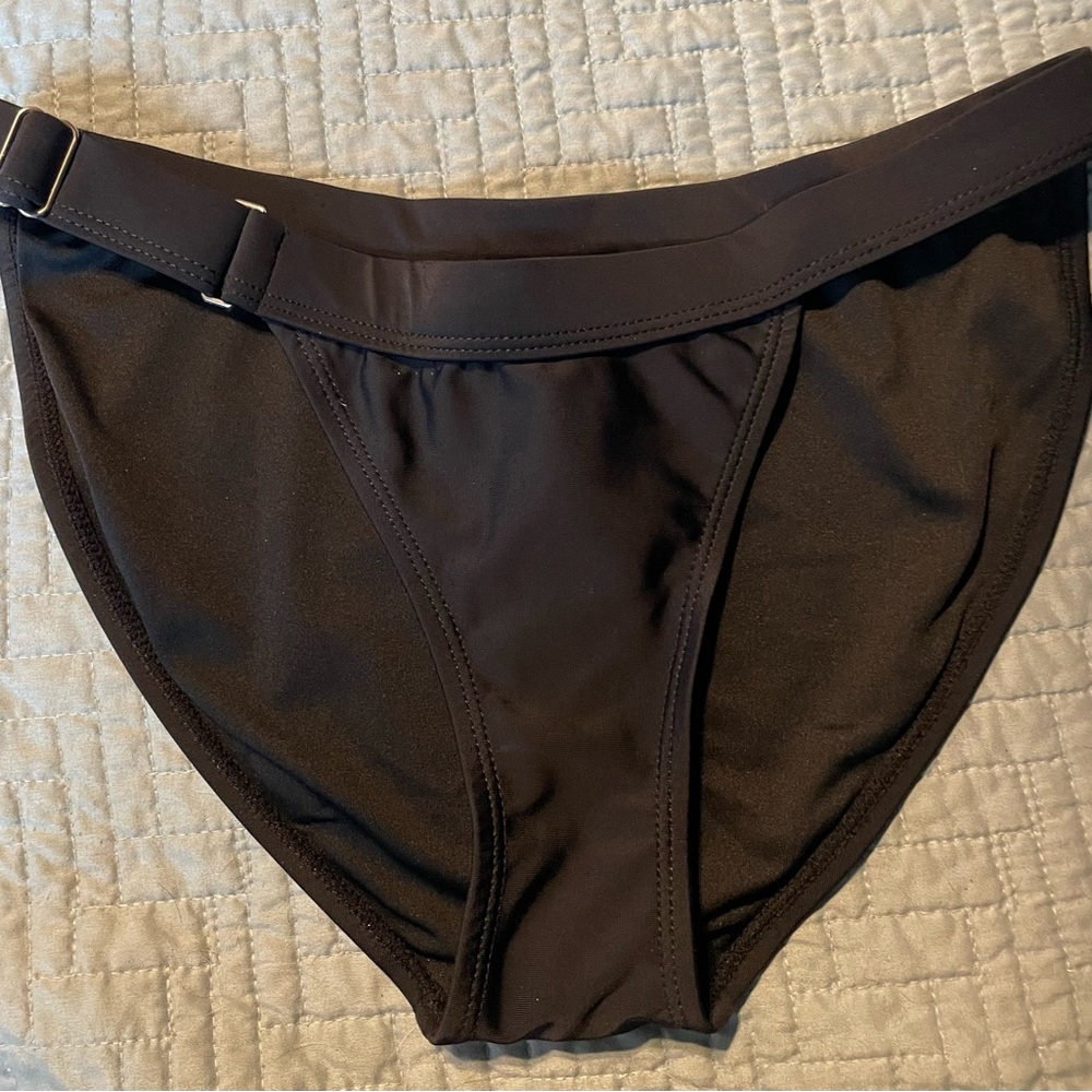 Fabletics black adjustable, small bikini bottom